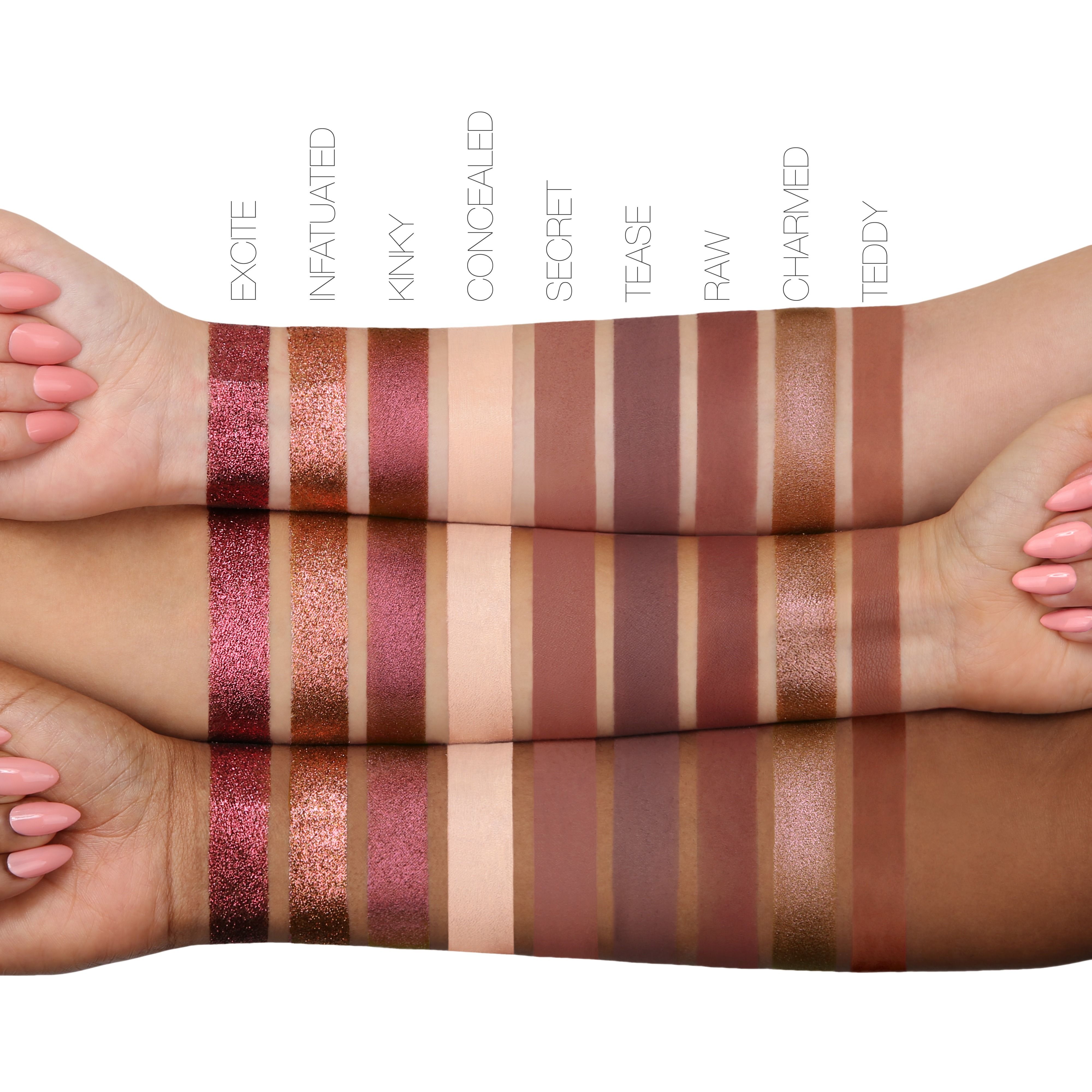 Nude Huda palette swatches 2